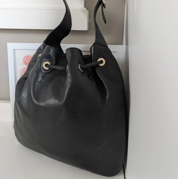 🖤 Vintage Y2K Gucci 001-4030 Genuine Smooth Leather Shoulder Satchel Bag, Black - Picture 14 of 16